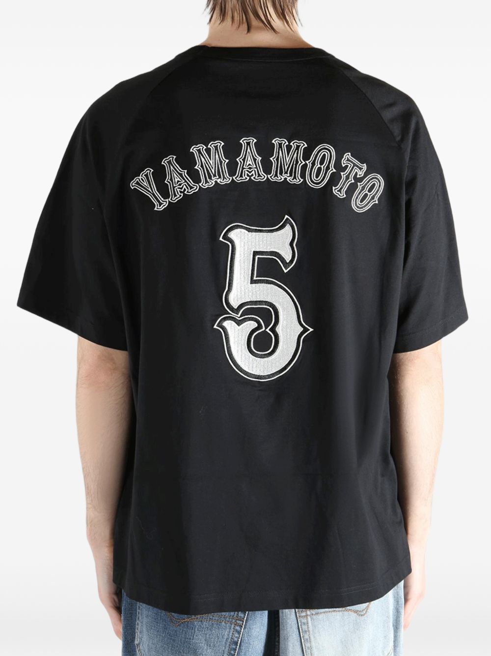 Y3 T-shirt a maniche corte in cotone nero con logo 