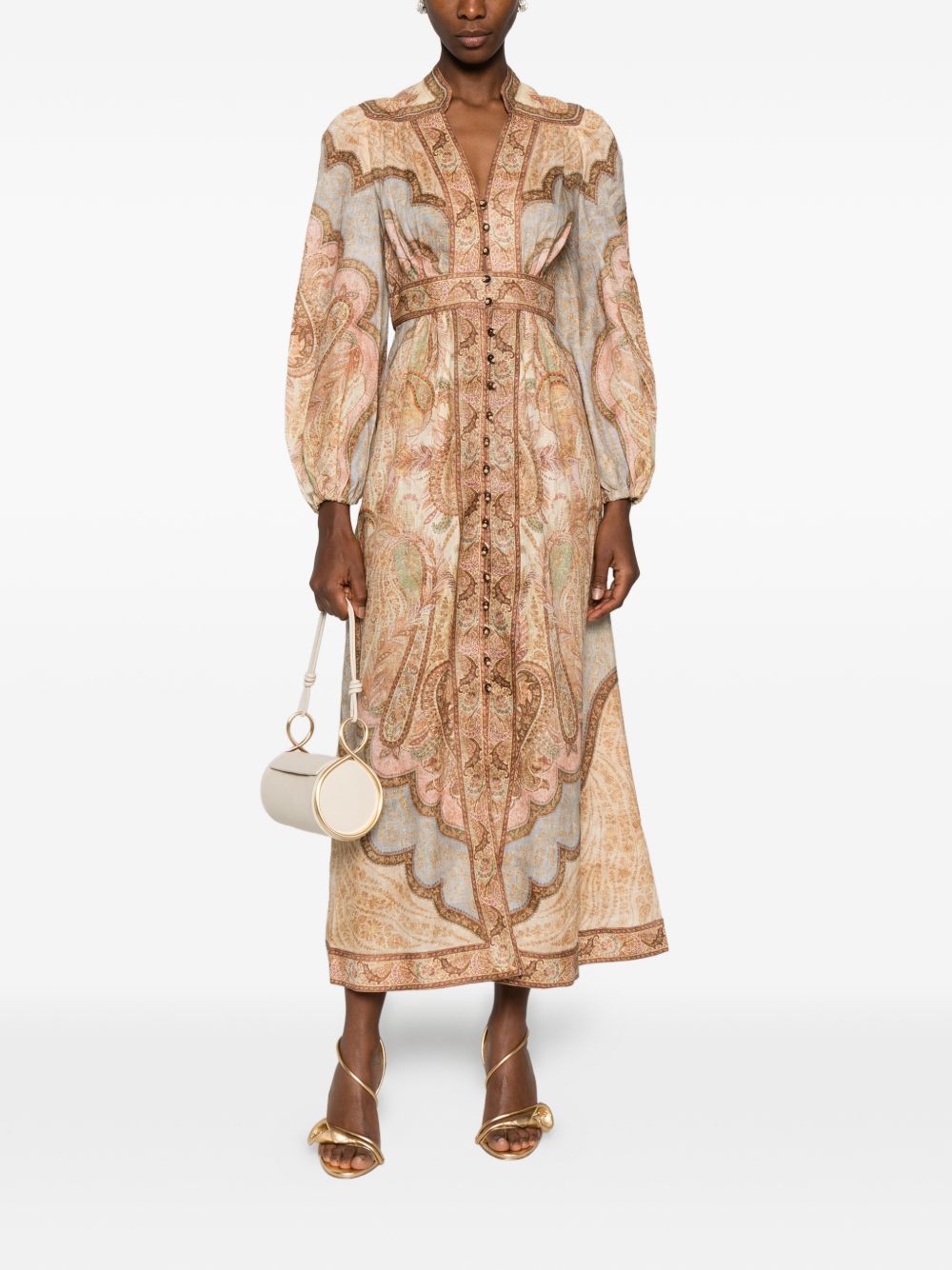ZIMMERMANN Abito lungo in lino fantasia 