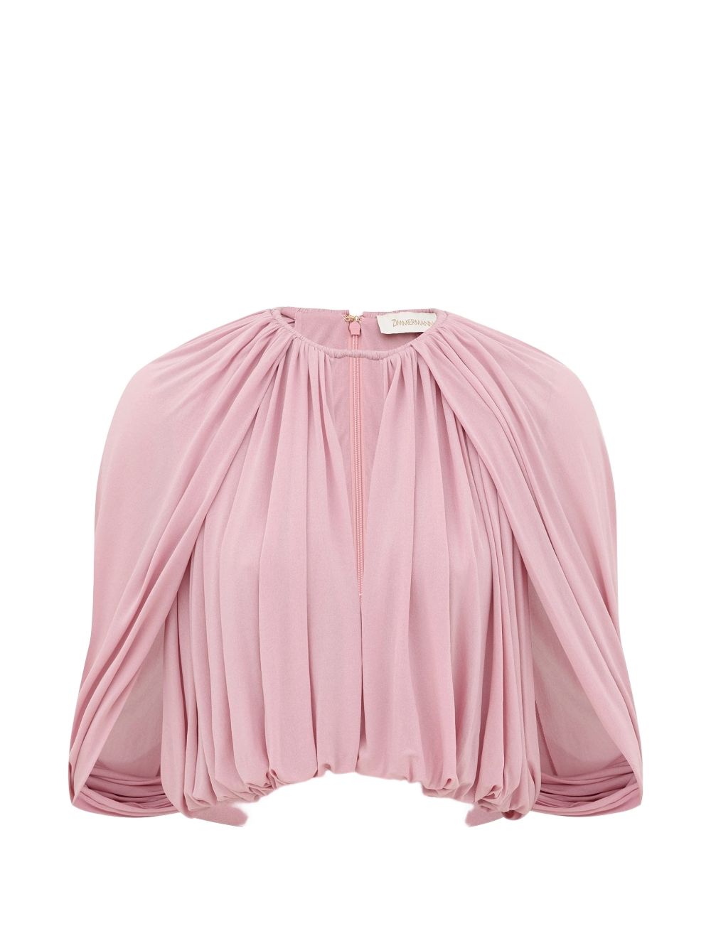 ZIMMERMANN Blusa rosa con maniche drappeggiate 