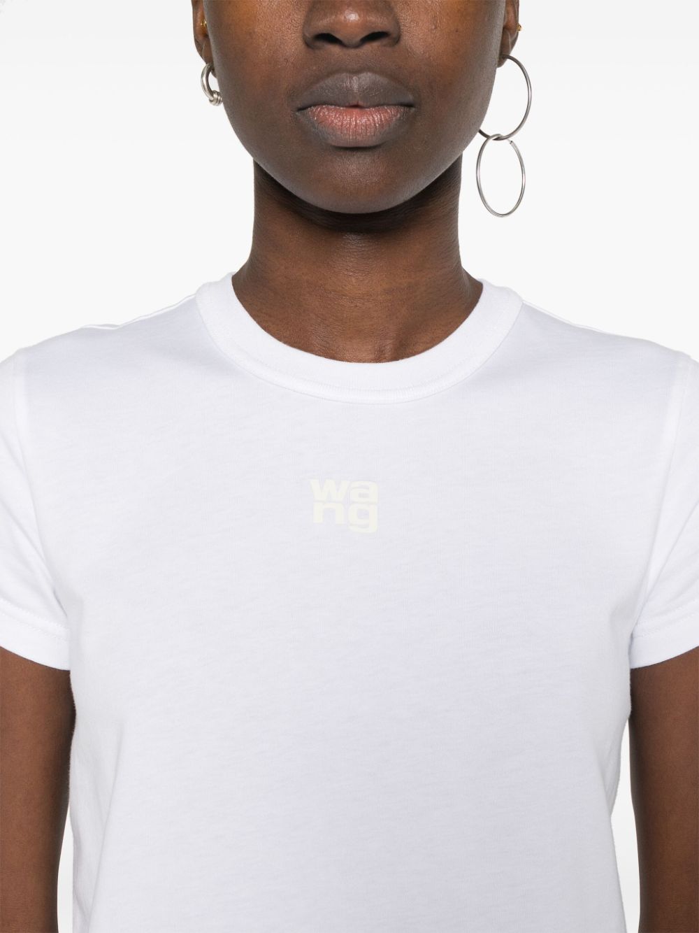 ALEXANDER WANG T-shirt bianca con logo a maniche corte 