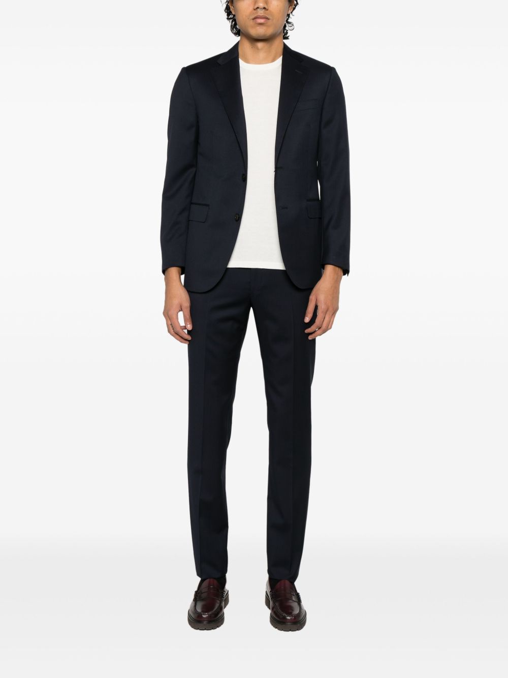CORNELIANI Completo monopetto blu navy in pura lana vergine 