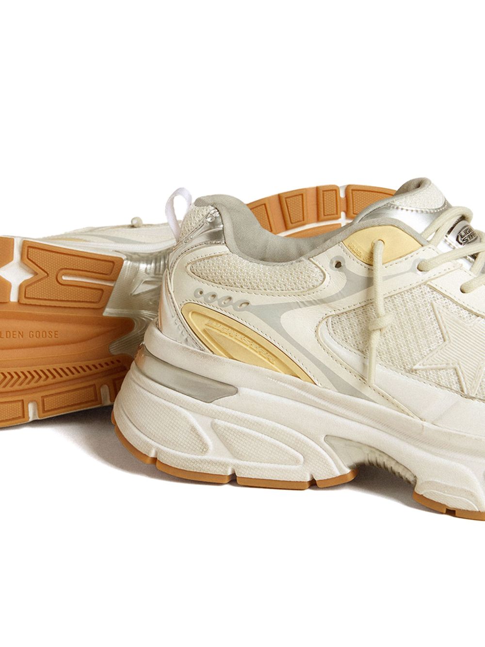 GOLDEN GOOSE Sneakers 'Lightstar' bianche e gialle 