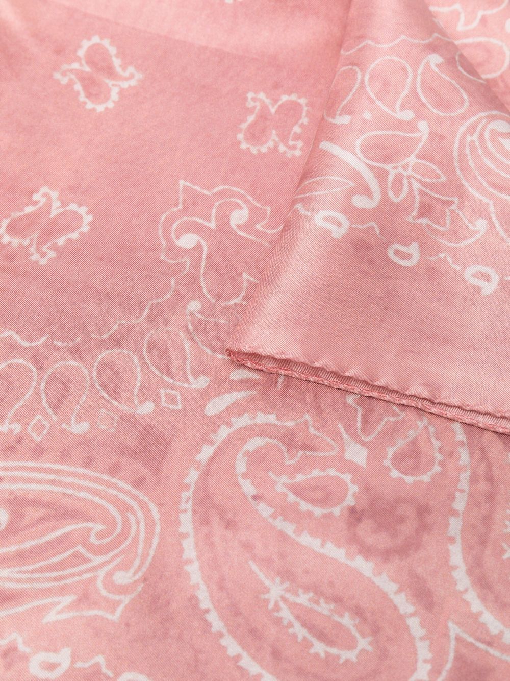 GOLDEN GOOSE Foulard in seta rosa con stampa paisley 