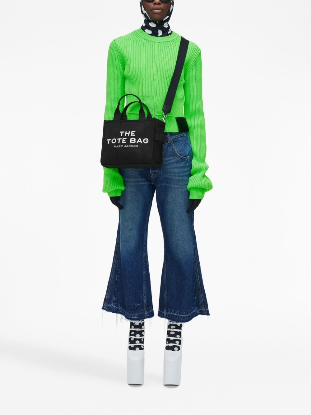 MARC JACOBS Borsa tote 'The Canvas Small' in cotone nero 