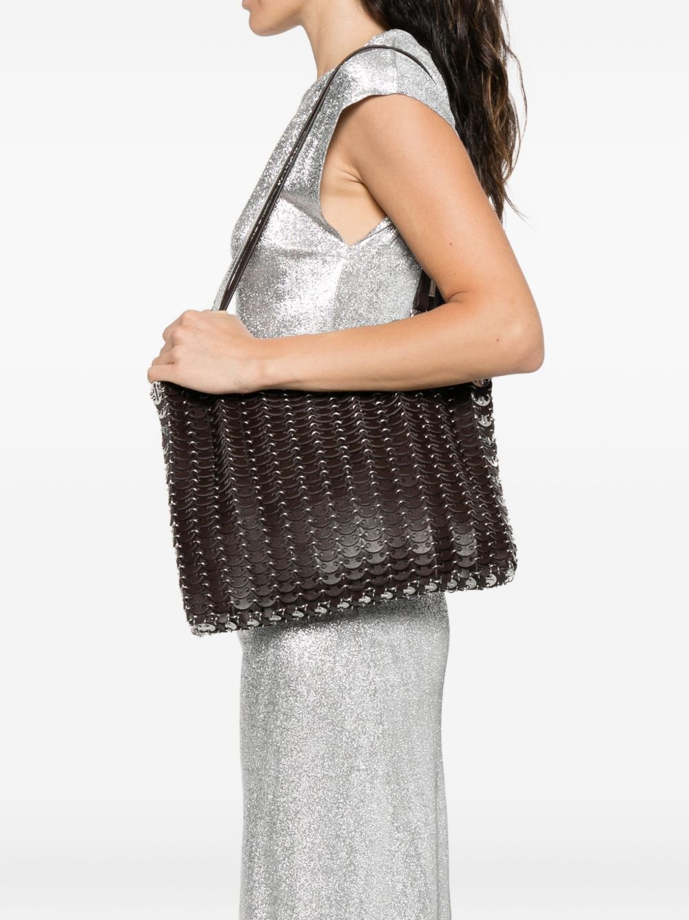 RABANNE Borsa a spalla in pelle con catena 