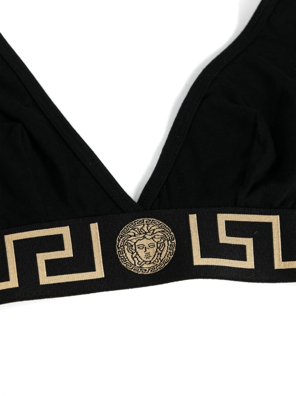 VERSACE Reggiseno a triangolo in cotone stretch con motivo greca 