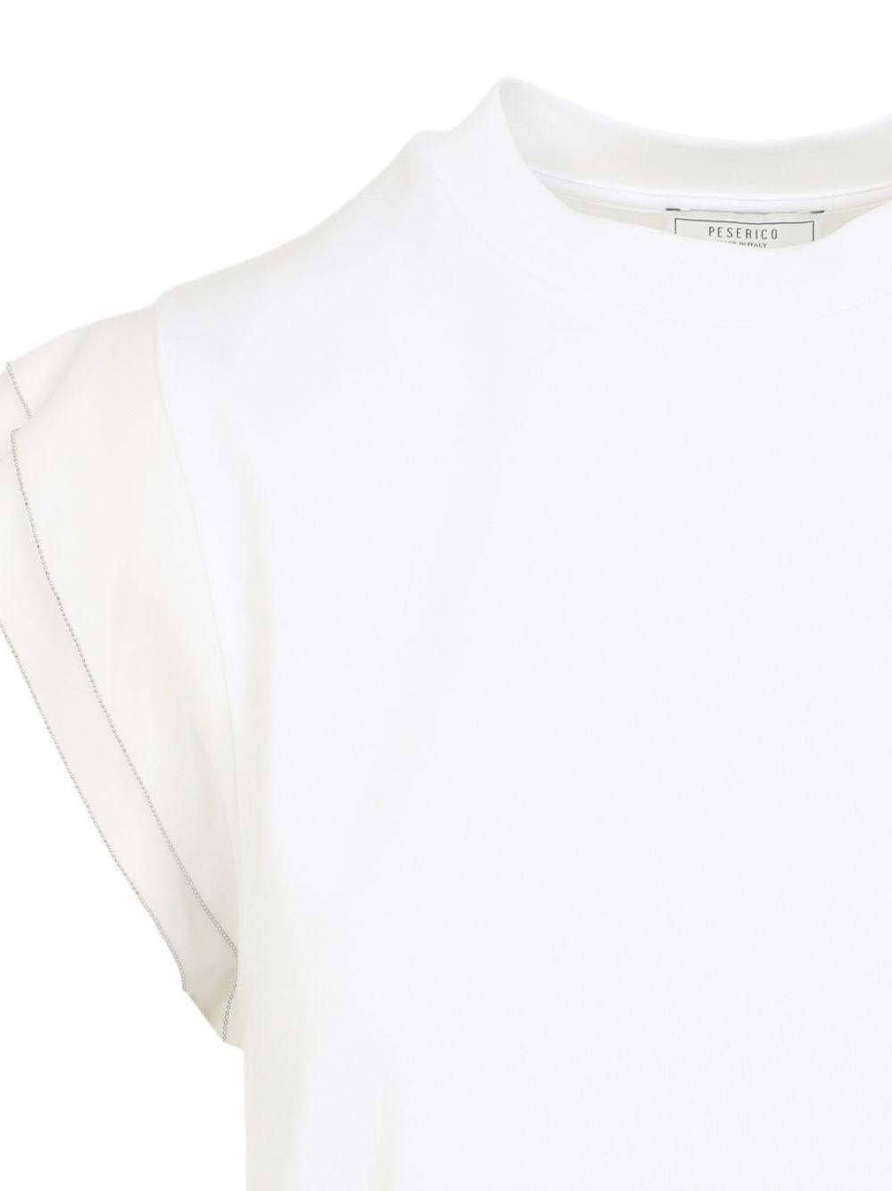 PESERICO T-shirt bianca con girocollo 