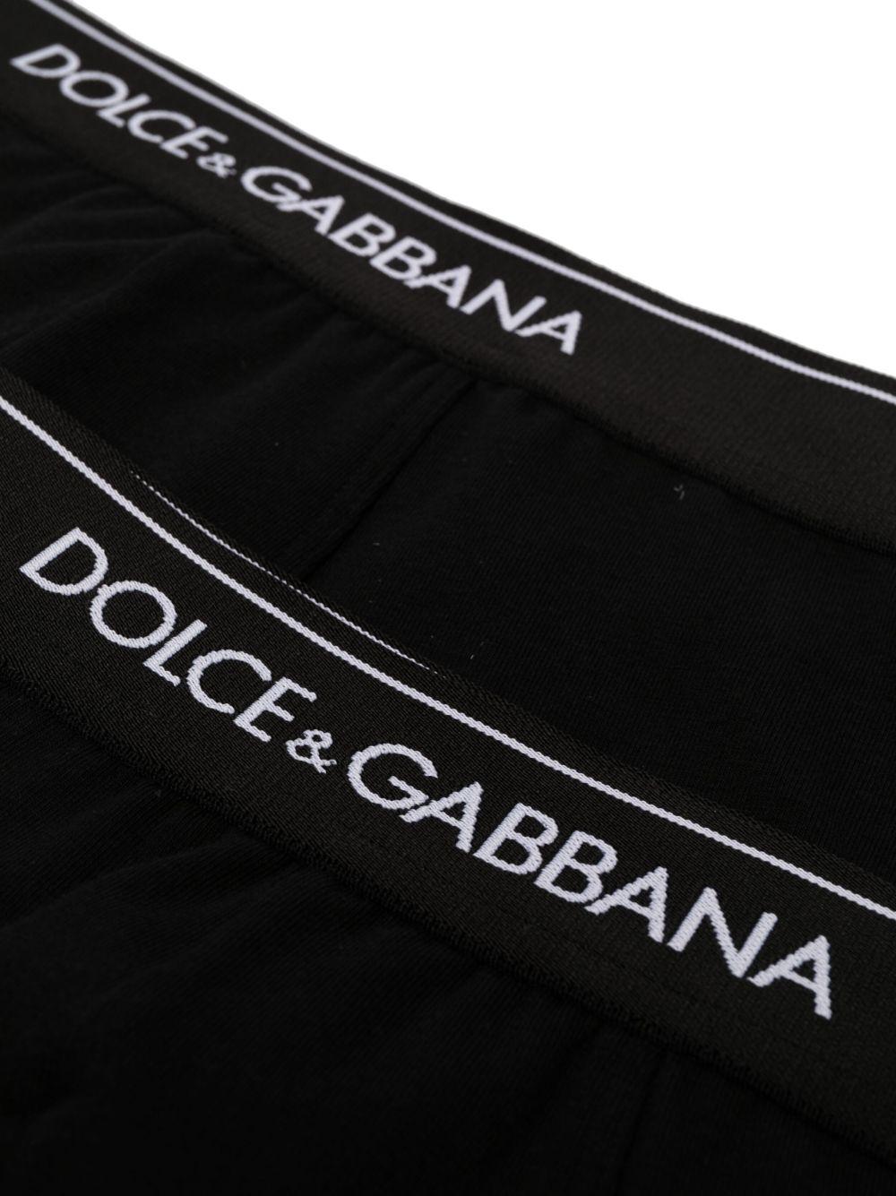 DOLCE e GABBANA Set di 2 boxer in cotone elasticizzato nero 