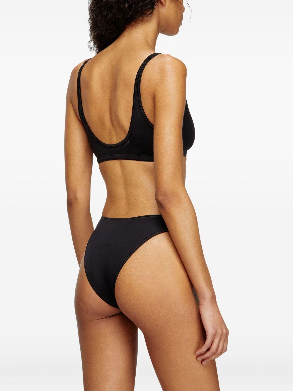 DIESEL Slip bikini nero con logo 